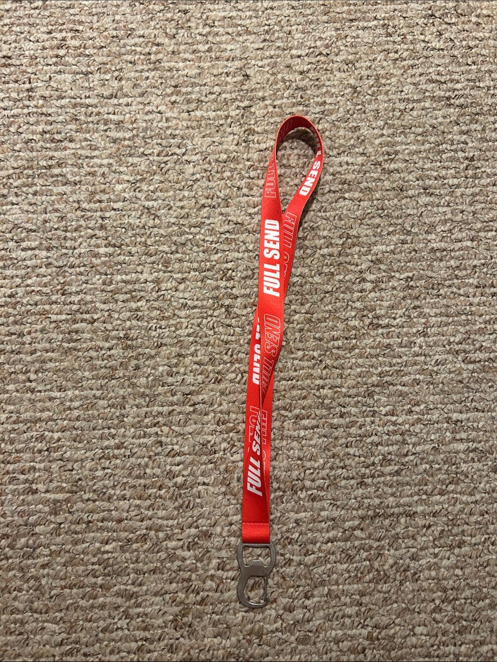 Red "FULL SEND" Branded Lanyard